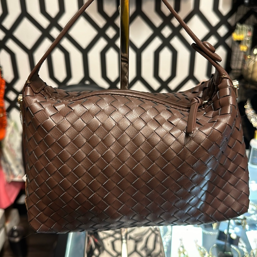 Chocolate handheld Handbag or shoulder strap can also be worn as a crossbody